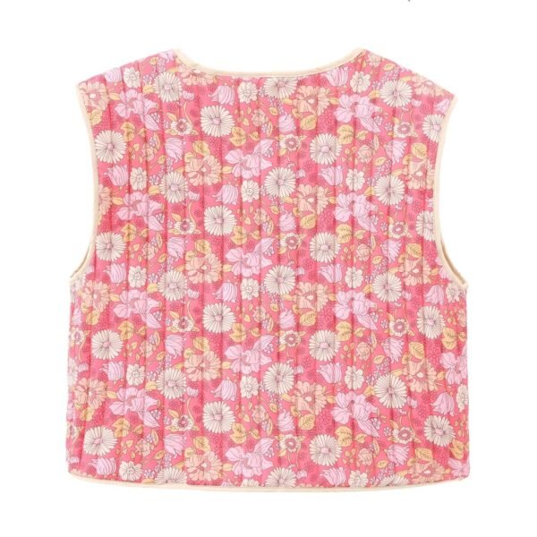 Autumn Small Floral Double-sided Wear Cotton Vest - Image 6